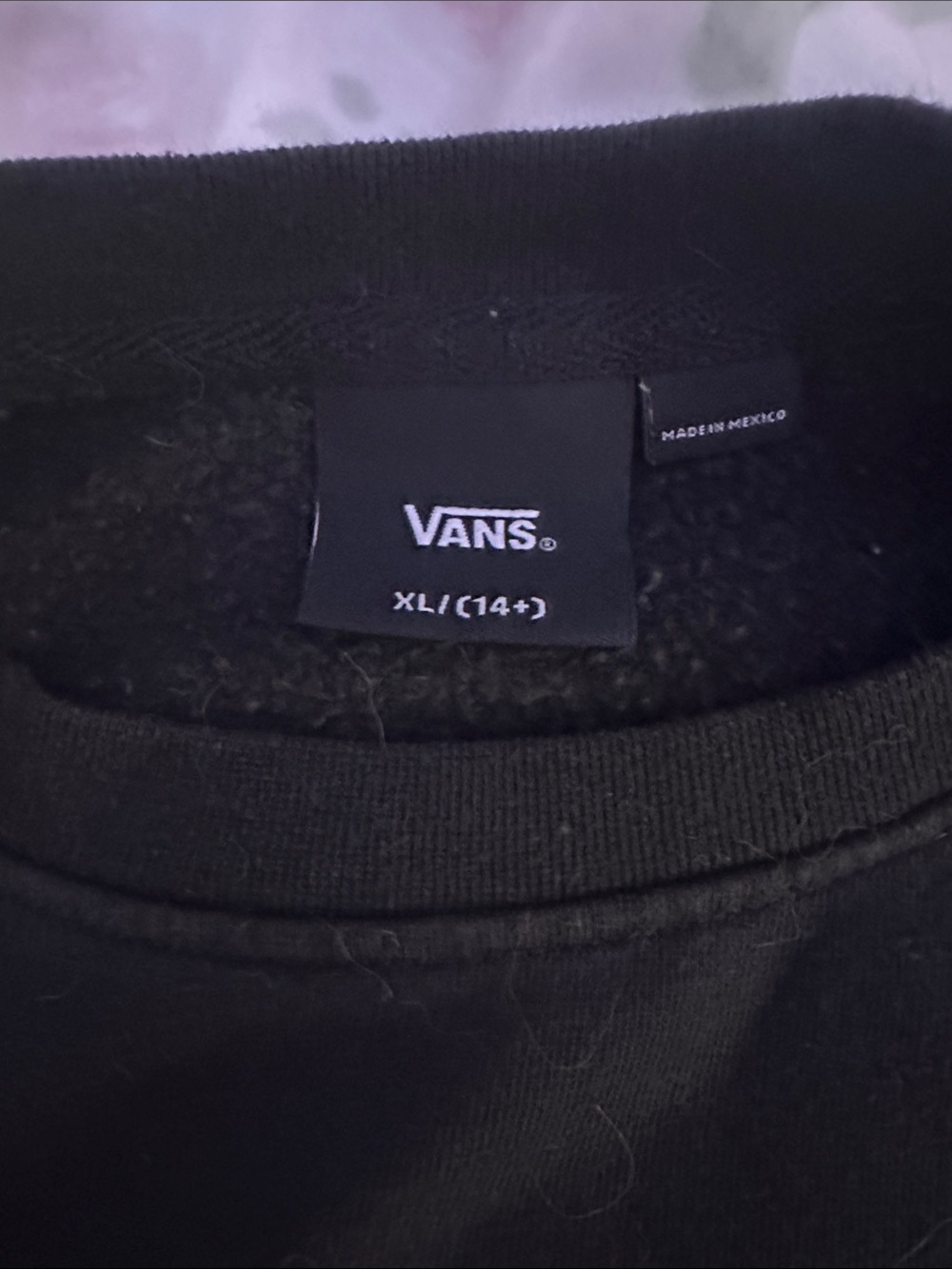 Vans Black Pullover Sweatshirt with Logo Tag